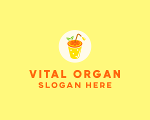 Orange Juice OJ Drink logo design