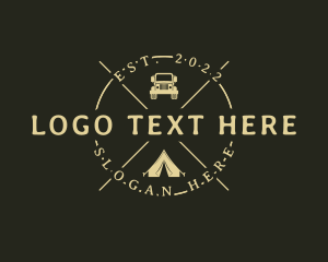 Campervan - Hipster Tent Camping Trip logo design