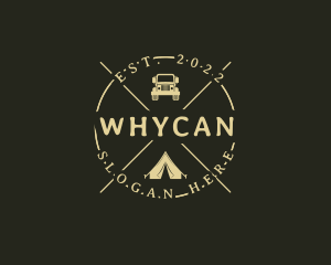 Hipster Tent Camping Trip Logo