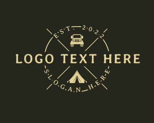 Hipster Tent Camping Trip Logo
