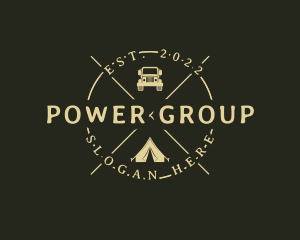 Camp - Hipster Tent Camping Trip logo design