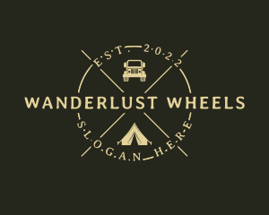 Rv - Hipster Tent Camping Trip logo design