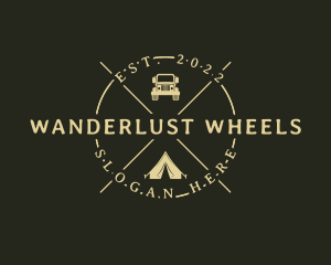 Hipster Tent Camping Trip logo design