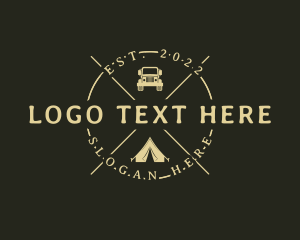 Hipster Tent Camping Trip Logo