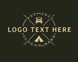 Hipster Tent Camping Trip Logo