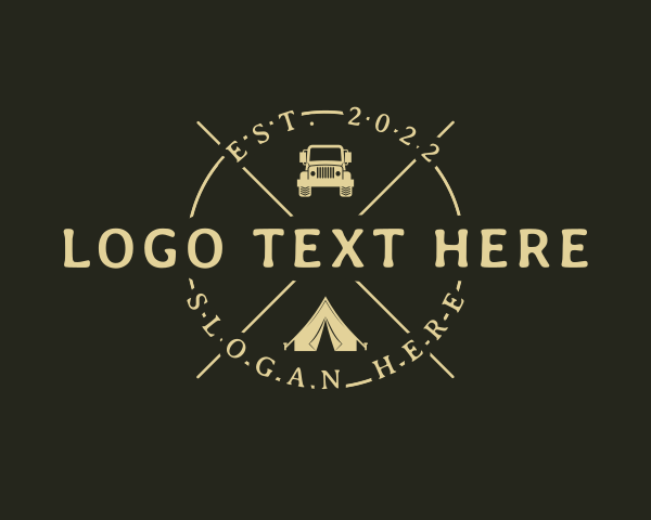 Adventure - Hipster Tent Camping Trip logo design