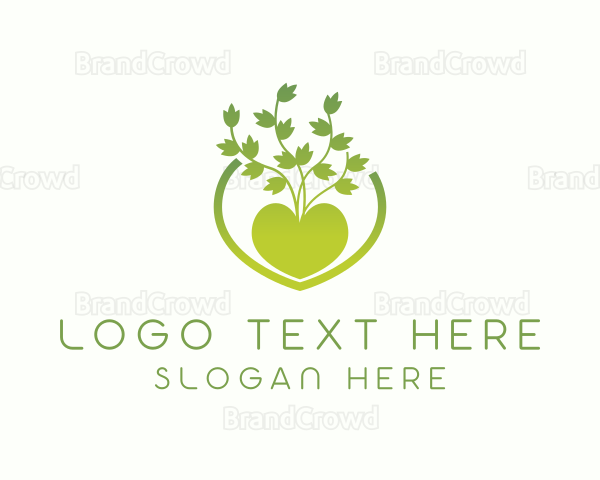 Eco Friendly Heart Plant Logo