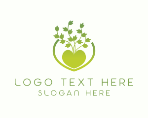 Botanical - Eco Friendly Heart Plant logo design
