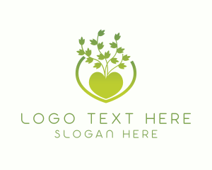 Eco Friendly Heart Plant Logo