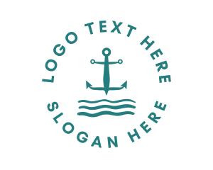 House Boat - Marine Ocean Anchor logo design