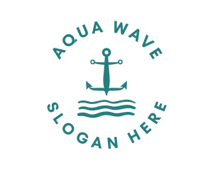 Ocean - Marine Ocean Anchor logo design