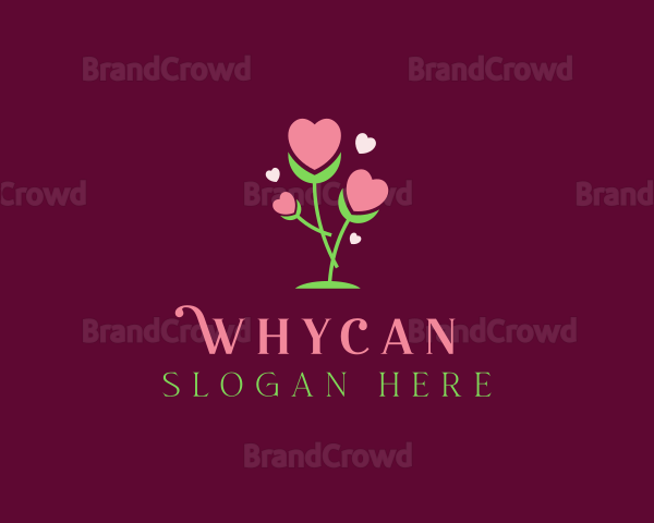 Romantic Heart Bloom Logo