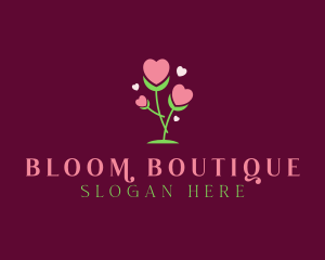 Bloom - Romantic Heart Bloom logo design