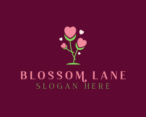 Romantic Heart Bloom  logo design