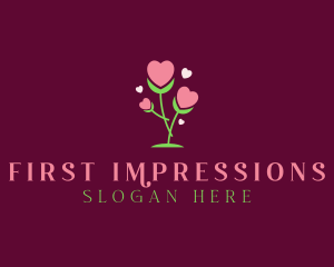 Romantic Heart Bloom  logo design