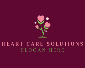 Romantic Heart Bloom  logo design