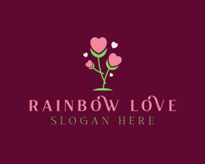 Romantic Heart Bloom  logo design