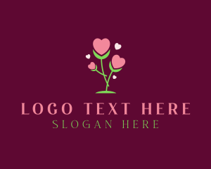 Romantic Heart Bloom  Logo