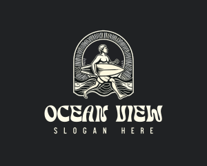 Vintage Ocean Surfer logo design