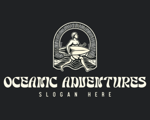 Vintage Ocean Surfer logo design