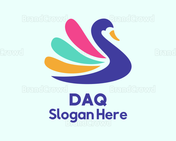Colorful Swan Silhouette Logo