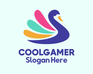 Wildlife Center - Colorful Swan Silhouette logo design
