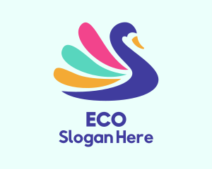 Swan - Colorful Swan Silhouette logo design