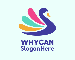 Silhouette - Colorful Swan Silhouette logo design