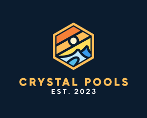 Pool - Travel Beach Pool Resort logo design