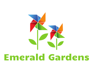 Pinwheel Plant Garden logo design