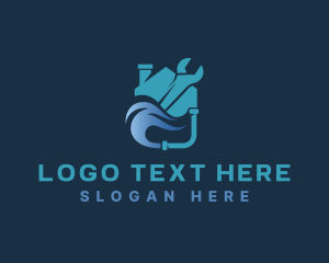 Drainage - Home Water Pipe Wrench logo design