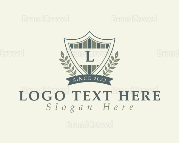 Shield Crest Wreath Logo