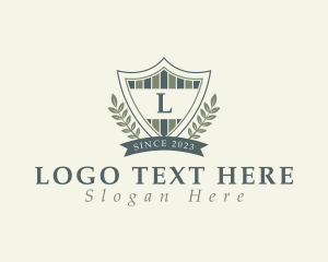 Tavern - Shield Crest Wreath logo design