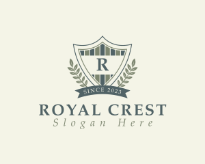 Heraldic - Shield Crest Wreath logo design