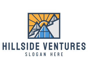 Hillside - Mountain Sun House logo design