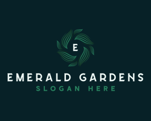 Garden Leaves Wreath logo design