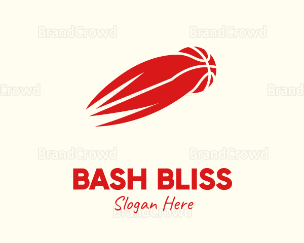 Red Fiery Basketball Logo