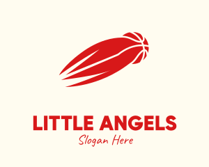 Red Fiery Basketball Logo