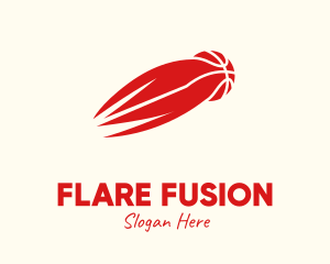 Flare - Red Fiery Basketball logo design