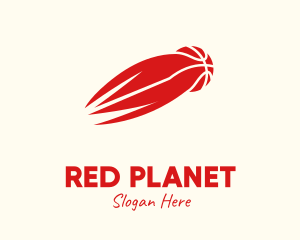 Red Fiery Basketball logo design