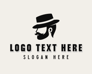 Tophat Mustache Gentleman logo design