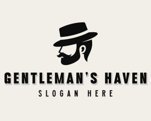 Tophat Mustache Gentleman logo design