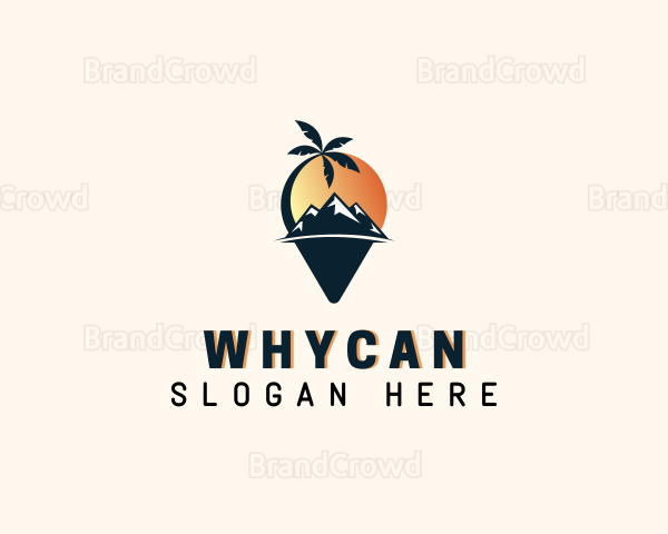 Tropical Mountain Destination Logo