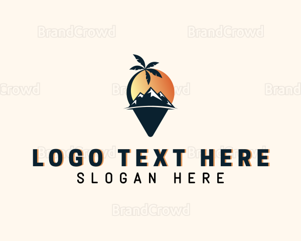 Tropical Mountain Destination Logo