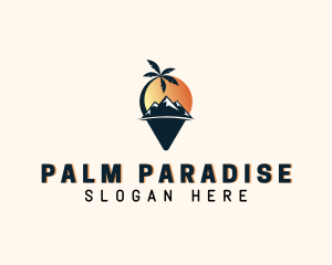 Tropical Mountain Destination logo design