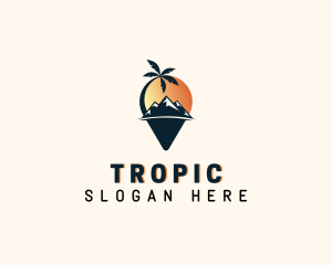 Tropical Mountain Destination logo design