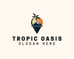 Tropical Mountain Destination logo design