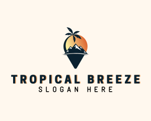 Tropical Mountain Destination logo design