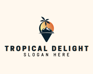 Tropical Mountain Destination logo design