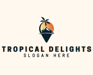 Tropical Mountain Destination logo design